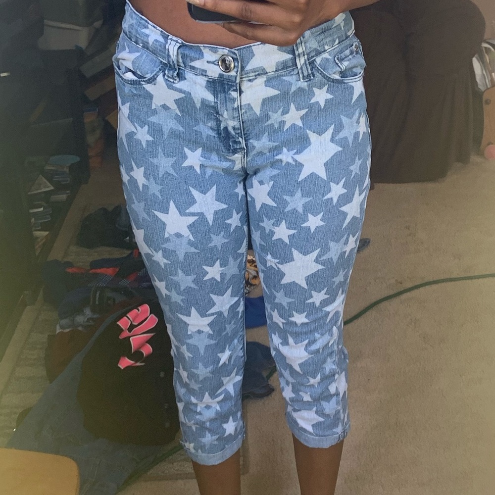 Star capris jeans